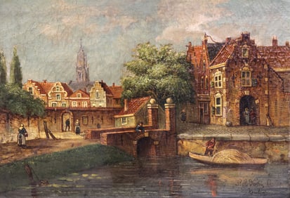 Petrus Gerardus Vertin ''View of Haarlem'' Oil