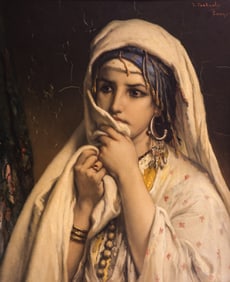 Jean Francois Portaels ''Haouisha Moresque, Tanger'' Oil