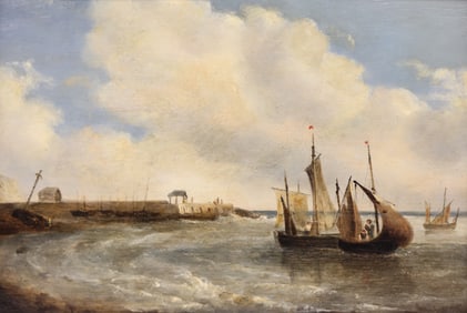 Thomas Luny ''Broadstairs Harbour'' Oil