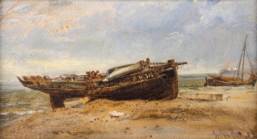 Edwin Hayes (Irish) ''Derelict'' (Boat) Oil