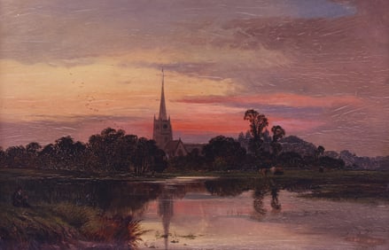 Thomas Whittle II ''Sunset Near Abingdon'' Oil