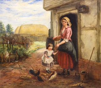 Peter Macnab ''Feeding the Chicks'' Oil