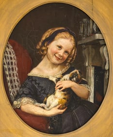 Philipp Hoyoll ''What a Darling She Is!'' 1867 Oil