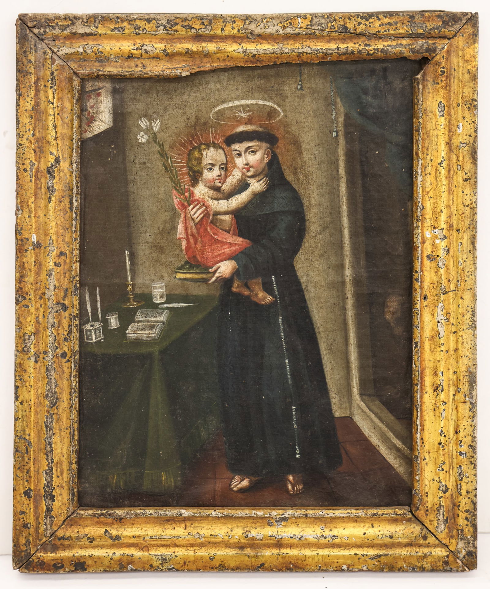 Spanish Colonial 18th Cent. Saint Anthony Oil (1 of 2)