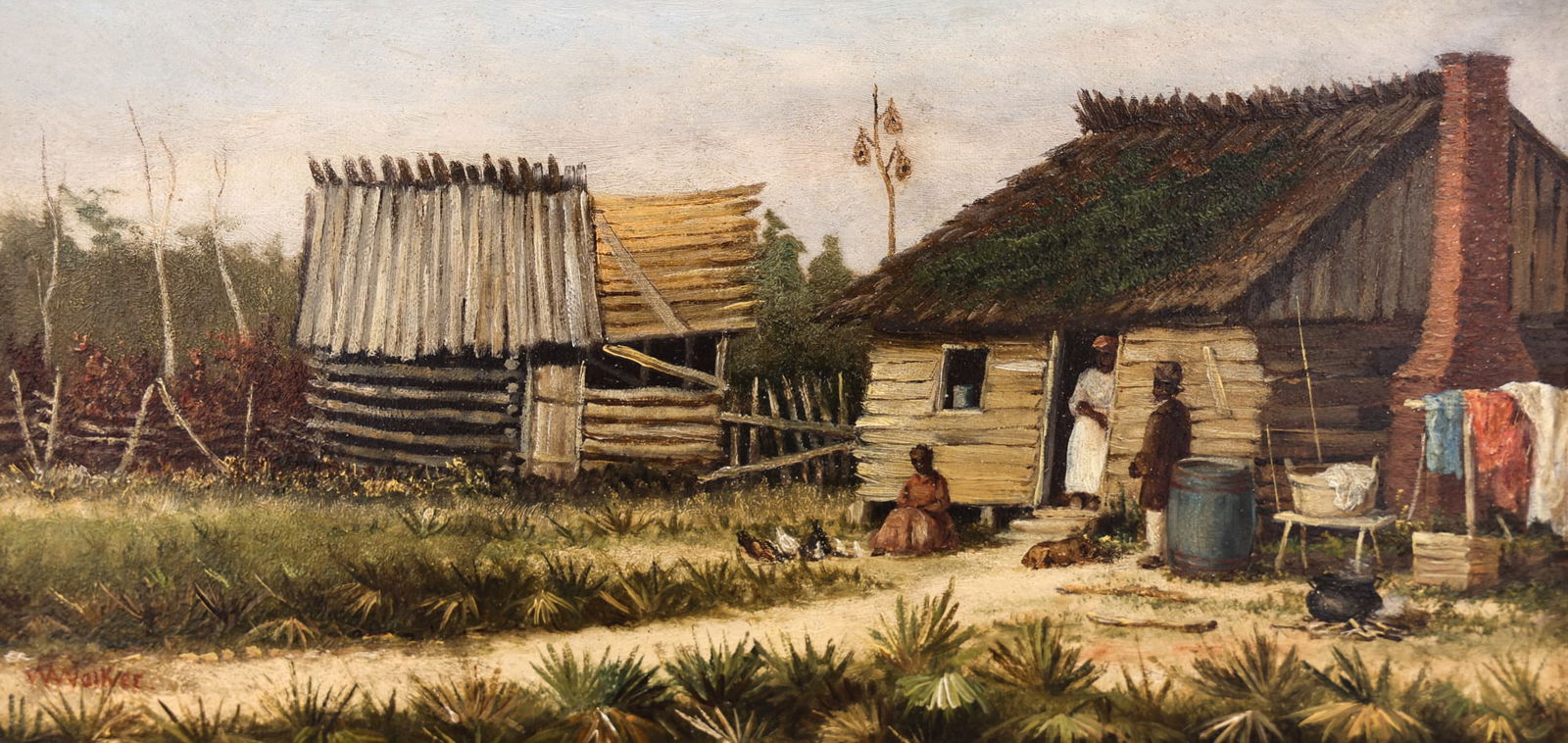 William Aiken Walker ''Plantation Scene'' Oil (1 of 4)