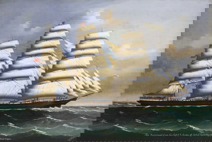 Kwong Sang ''Trade Ship Machrihanish'' 1892 Oil
