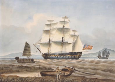 William Innes Pocock ''The East Indiaman Brunswick" Watercolor