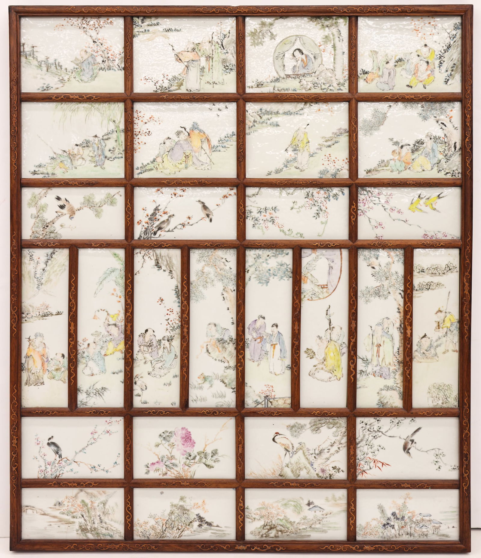 Chinese Hanging Qianjiang Plaque Set in Rosewood (1 of 12)