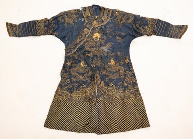 Chinese Gold Thread Embroidered Dragon Robe