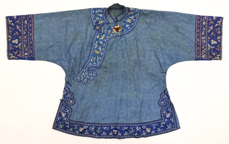 Chinese Silk Embroidered Mandarin Robe
