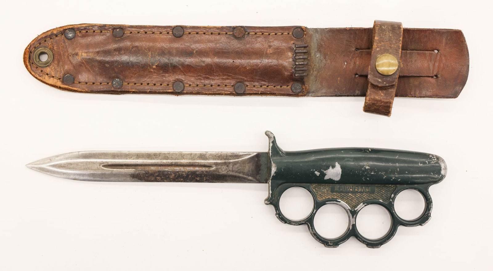 WWII US Everitt Knuckle Trench Knife with Sheath (1 of 4)