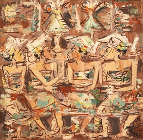 Nyoman Gunarsa ''Four Balinese Dancers'' 1980 Oil