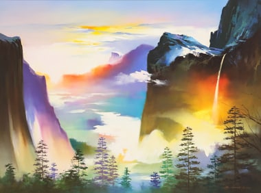 Hong Leung ''Mountain Glow'' 1992 Oil