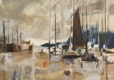 Noel Pasquier ''Scene de Port'' Oil
