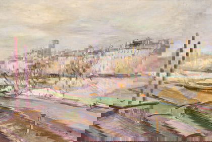 Pierre de Belay ''Quai de la Seine'' Oil