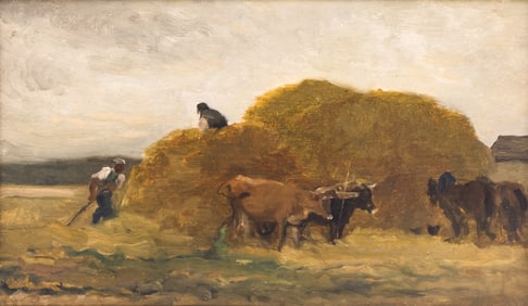 Charles Francois Daubigny ''La Fenaison'' (Haymaking) Oil