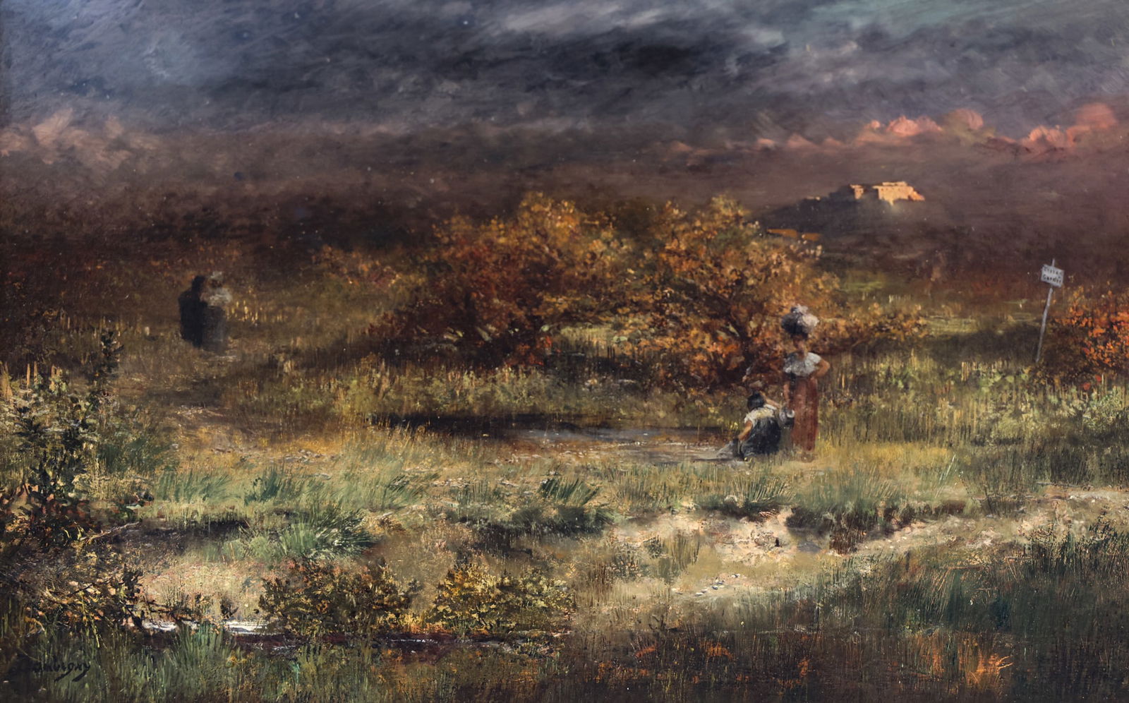 Charles Francois Daubigny ''Stormy Landscape'' Oil (1 of 6)