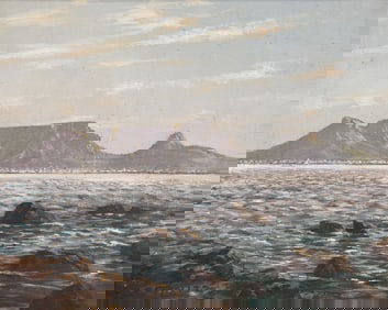 George Paul Canitz ''View of Table Mountain'' Oil