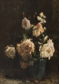 Caroline Birnie Haverman ''White Roses'' (Still Life) Oil