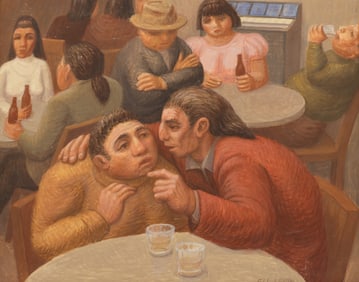 Eli Levin ''The Secret'' (Bar Scene) Oil