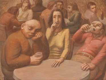 Eli Levin ''Sleeping, Smoking, Drinking'' Oil