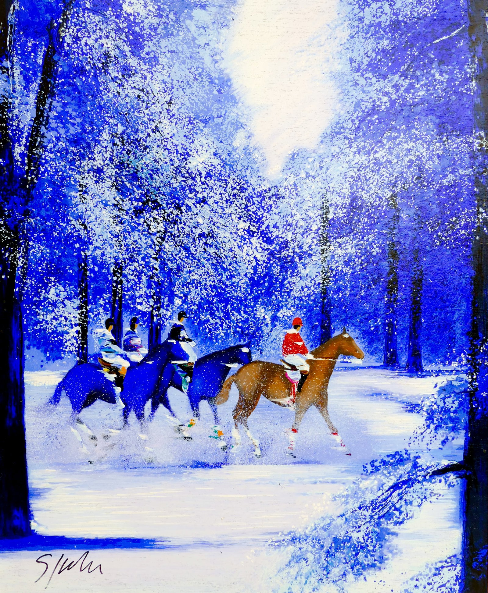 Victor Spahn ''To the Paddock'' Oil on Canvas (1 of 3)