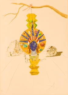 Salvador Dali ''American Clock [V]'' 1976 Lithograph: Salvador Dali (1904-1989 Spanish) ''American Clock [V]'' (Timeless Statue) 1976 Lithograph on Arches 29.5''x21'' Sheet. Part of the Time suite. Pencil signed in lower right corner and numbered 79 of 2
