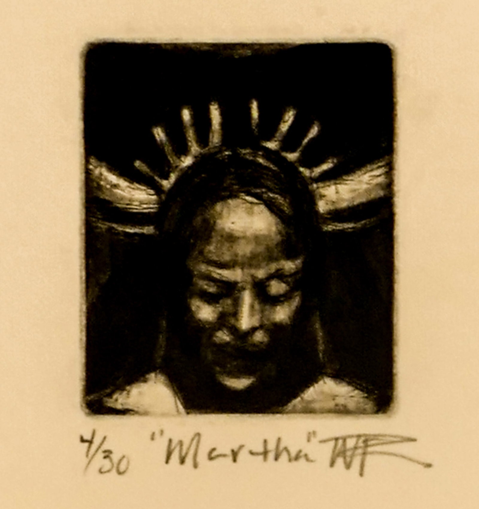 Nicole Rawlins ''Martha Graham'' S/N 1996 Etching (1 of 2)