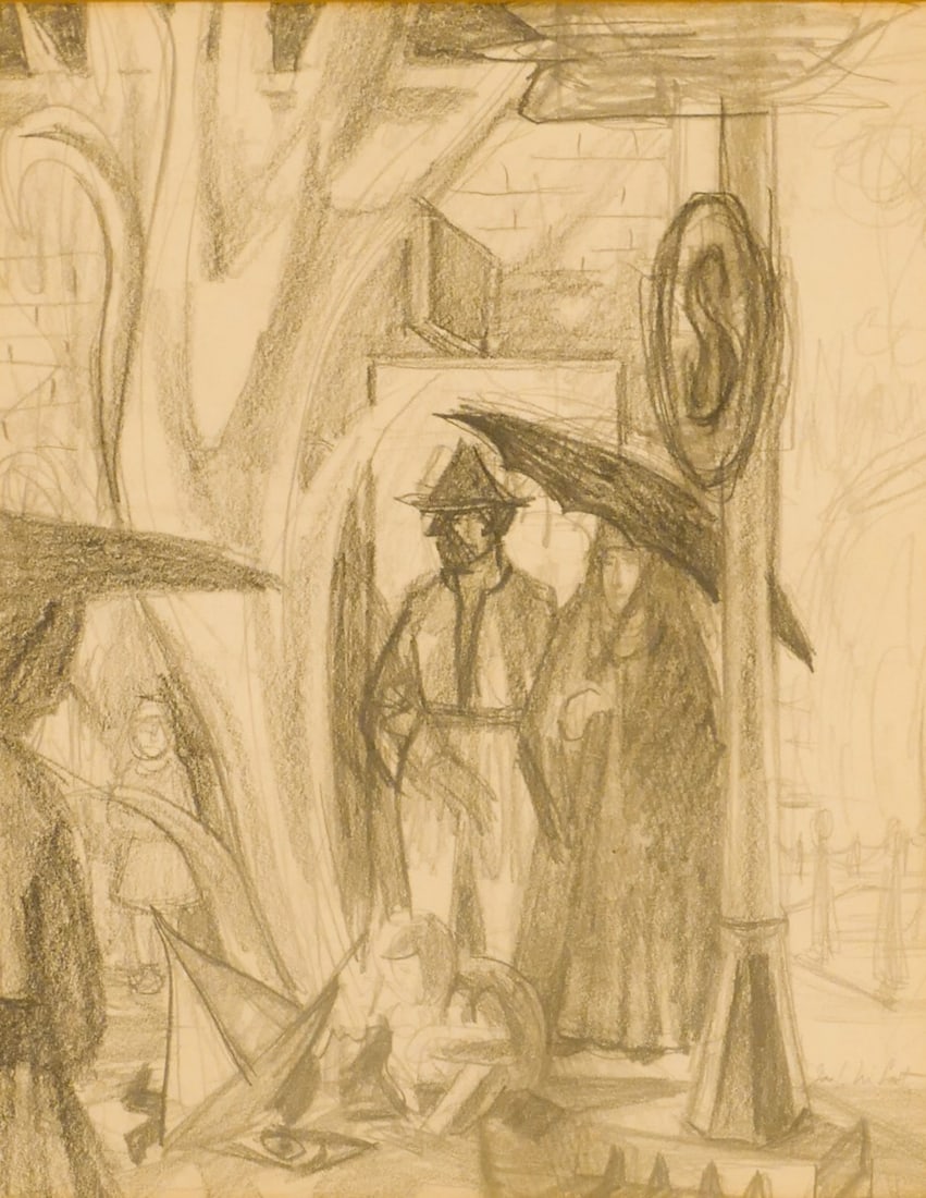 Jack McLarty ''Study for 'Conflagration Point''' 1945-46 Pencil on Paper (1 of 2)