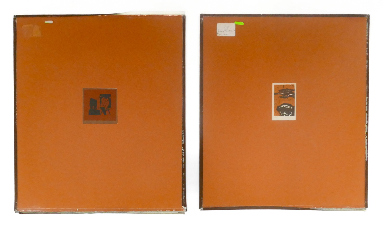 2pc Jack McLarty ''Self'' & ''Lovers'' S/N Woodcut Prints (1 of 1)