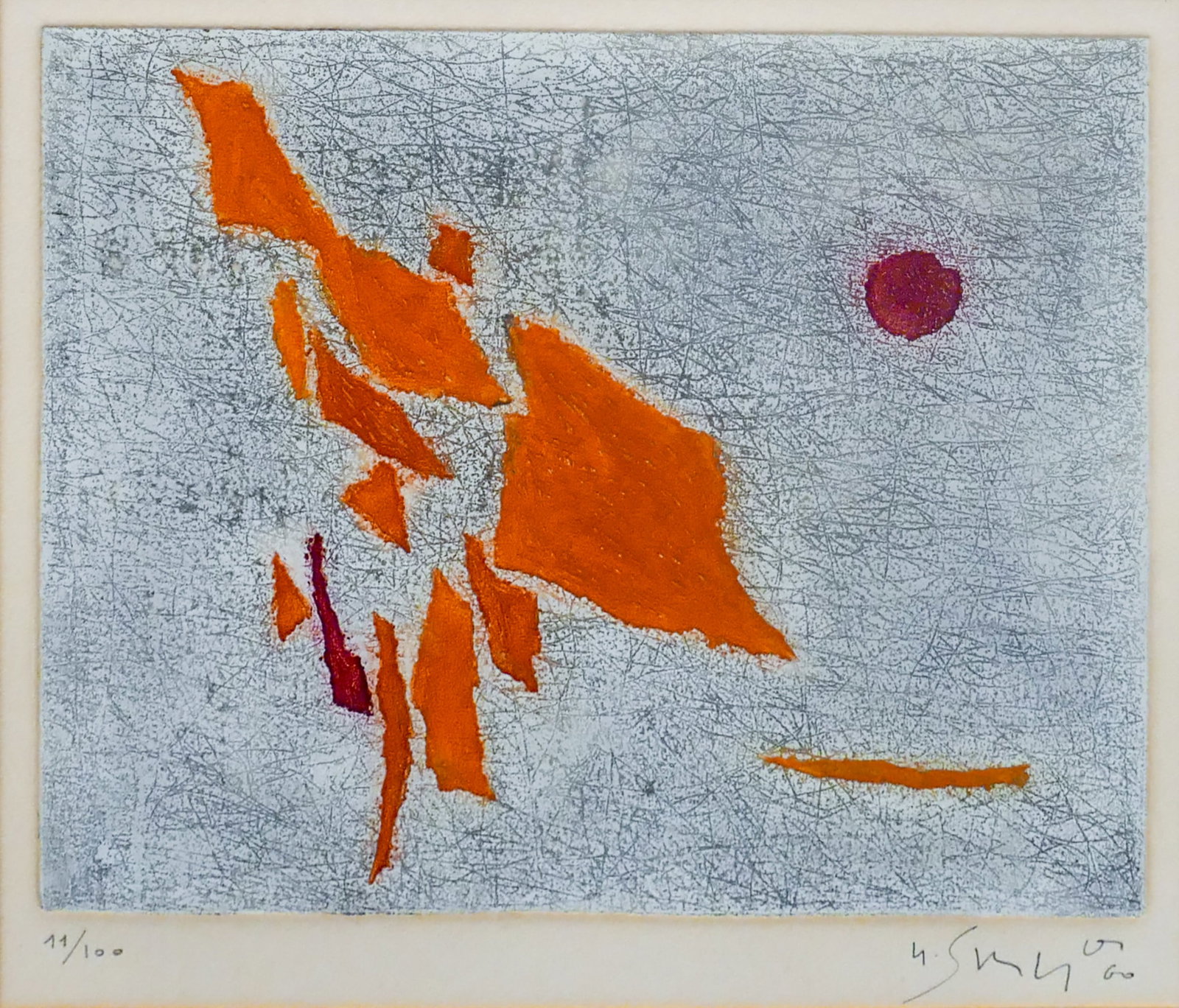 Gustave Singer ''Shapes in Space'' 1960 Etching (1 of 2)