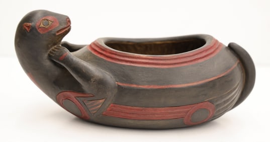 Ken Kidder "Otter Grease Bowl" 2006 Painted Alder