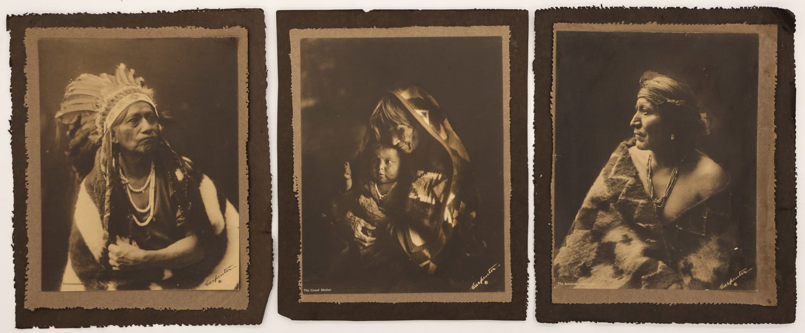 3pc Charles Carpenter Indian Collotype Sepia Prints (1 of 2)