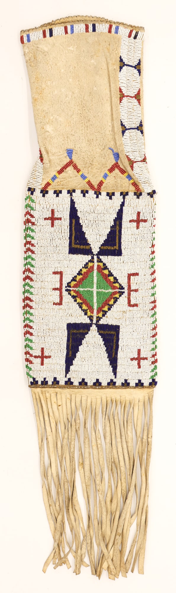 Old Sioux Indian Beaded Leather Pipe Bag (1 of 2)