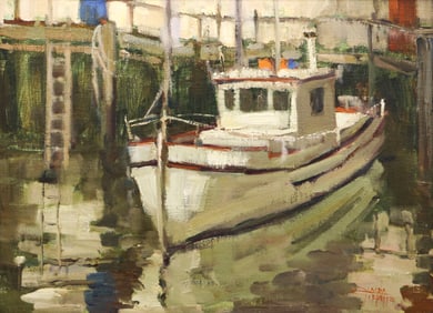 Linds Tippetts "Fisherman's Wharf" Oil on Canvas