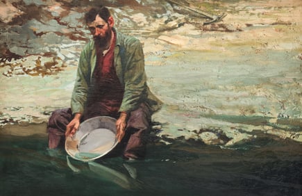 Donald Putt Putman "Gold Miner" Oil on Canvas