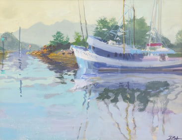 Donald Putt Putman "Fascination" (Fishing Boat) Mixed Media