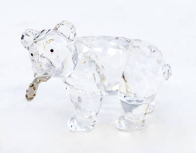 Swarovski Crystal "Grizzly Cub w/ Fish" 2": Swarovski Crystal "Grizzly Cub w/ Fish" 2". Catalog #7637NR000007. Includes original box.