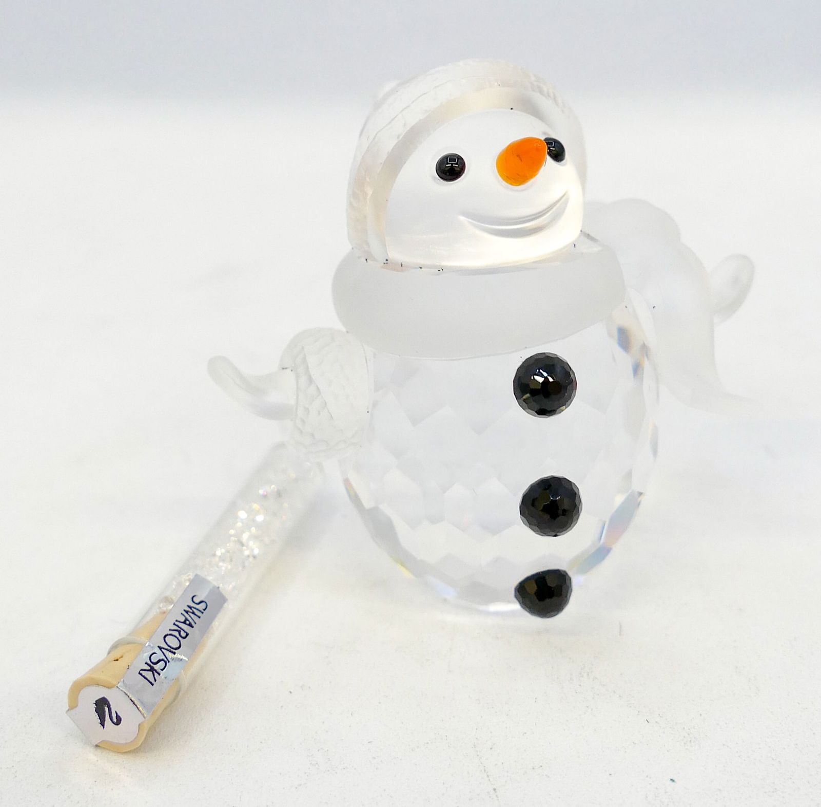 2pc Swarovski Crystal "Snowman w/ Unopened Crystal Snow" 2.5" (1 of 2)