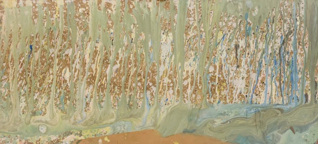 Larry Poons "Mounted II" 1972 Acrylic Paper and Collage on Canvas