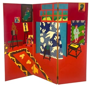 Ugo Nespolo "Matisse Interior" (Room Screen) Nitro and Acrylic on Wood
