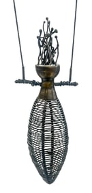 Biba Shutz "The Flame #3" 1998 Sterling Silver Art Necklace