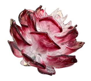 Martin Blank "Violet Lotus" (Flower) 2018 Glass Sculpture