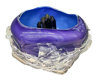 James Nowak "Crystal Bowl" 1990 Blown Glass