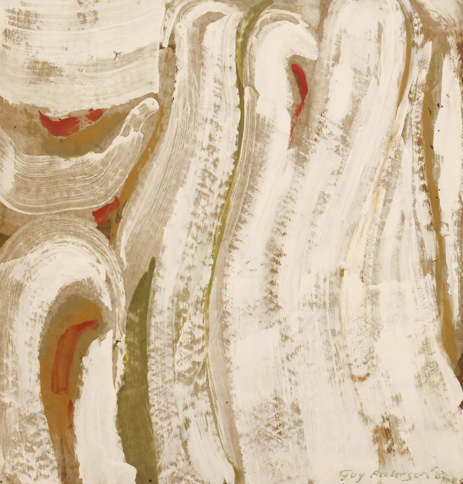 Guy Anderson "Island Waves" 1982 Oil on Paper (1 of 2)