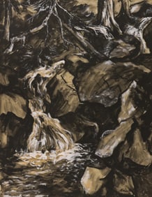 Kenneth Callahan "Mountain Stream" Tempera on Paper