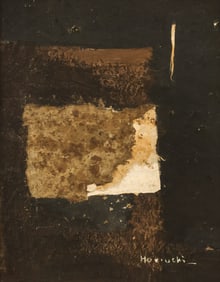 Paul Horiuchi "Ancient Forms" 1960's Casein Collage