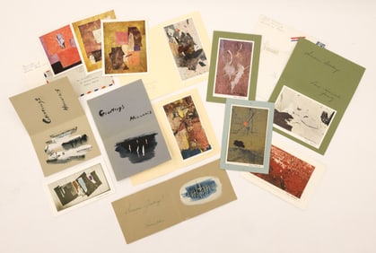 12pc Paul Horiuchi Christmas Cards and Letters Circa 1950's