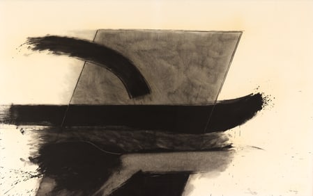Frank Okada "Untitled" (Movement) 1969 Large Sumi Ink on Paper