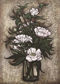 Richard Gilkey "Peony Bouquet" 1980 Oil on Belgium Linen